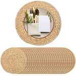 Kochorie Set Of 24 Round Woven Placemats 12-INCH Natural Water Hyacinth Plant. Fixed Price $97.46.