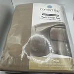 Comfort Bay Twin Sheet Set 3 Piece Tan 200 Thread Count Cotton Polyester. Fixed Price $16.95.