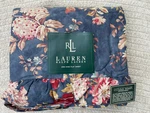 Ralph Lauren Chadwick Ocean Wash Blue Floral Ruffled King Flat Sheet Rare!. Fixed Price $299.99.