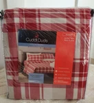 Queen Cuddl Duds 100% Cotton Heavyweight Flannel Sheet Set -red Plaid Reg. $99. Fixed Price $49.98.