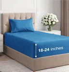 Cgk Twin Xl Extra Deep Sheet Set, 3 Pc, Cooling, Ultra Soft, Demin Blue. Fixed Price $23.00.
