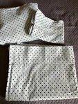 Tommy Hilfiger White Chambray Blue Polka Dots Twin Sheet Set 3 Pieces. Fixed Price $22.00.