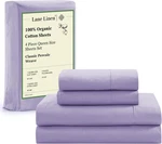 Lane Linen 100% Organic Cotton Queen Sheets, Low Pill Fade Resistant Classic. Fixed Price $54.99.