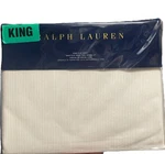 Ralph Lauren Flat Sheet - Haluna Bay Westlake Tan Cream Stripe New King. Fixed Price $229.95.