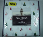Nautica Holiday Sails Sailboat Tree Twin Sheet Set New Fitted Flat Pillow Case. Fixed Price $25.00.