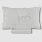 Decor Studio White & Gray Embroidered Microfiber 3-PC. Sheet Set, Twin. Fixed Price $14.85.