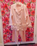Vtg Charter Club Pajama Set Pink Satin Quilted Collar,cuffs,pocket Trim -size. Fixed Price $25.00.