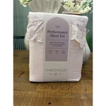 Rare King Performance Sheet Set Ivory With Eyelet Ruffle Hem - Threshold New. Fixed Price $80.00.