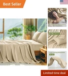 Durable 600 Thread Count King Size Bed Sheets - Egyptian Cotton, Beige Elegance. Fixed Price $126.39.