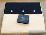 Ralph Lauren Organic Sateen Border Twin Flat Sheet White/navy 624 Thread Nwt. Fixed Price $44.00.