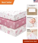 Baby Crib Sheets Girl, 3 Pack Toddler Bed Fitted For 52 X28 Standard .... Fixed Price $39.98.