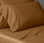 Rh Restoration Hardware Italian Classic Cotton Percale King Sheet Set Caramel. Fixed Price $250.00.