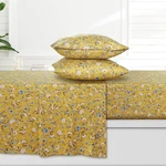 Azores Organic Cotton 300TC Deep Pocket Queen Sheet Set, Carolina/yellow. Fixed Price $111.99.