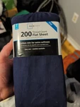 Mainstays 200 Thread Count Flat Sheet Navy Blue Twin Size 66X96. Fixed Price $5.00.