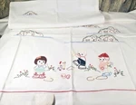Hand Embroidered Infant Baby Sheet & Pillowcase Set Jiangsu China. Fixed Price $16.00.