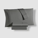 Fairfield Square Gray 1000-THREAD Count Solid Sateen 6-PC. Sheet Set, Queen. Fixed Price $54.00.