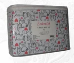 New Enchanted Hearts & Hounds Dogs Microfiber Whimsical Print Full Sheet Set. Fixed Price $49.00.