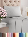 Twin Size 3-PIECE French Grey Bed Sheet Set Cooling Deep Pocket Oeko-tex. Fixed Price $43.90.