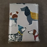 The Company Store Flannel Flat Sheet King Fashionable Dogs 5OZ Cotton 108X102. Fixed Price $39.99.