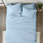 Queen Size 6 Piece Solid Microfiber Bed Sheet Set Noble Linens 95 Gsm. Fixed Price $40.13.