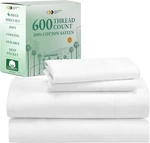 California Design Den Sheets Cotton, Luxury 600 King, 01 - Bright White. Fixed Price $119.98.