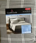 Cuddl Duds Queen Heavyweight Flannel Sheet Set Gray And Ivory Plaid. Fixed Price $42.99.