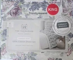 Shabby Chic Farmhouse, Rachel Ashwell, Purple, Pink, Blue Floral, King Sheet Set. Fixed Price $66.00.