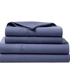 Nip Lauren Ralph Kent Navy Blue Cotton Linen King Sheet Set 4PC. Fixed Price $122.19.