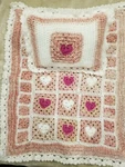 New Baby Gift Set Blanket & Matching Pillow Handmade Crochet Soft Homespun Yarn. Fixed Price $65.00.