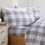 Market & Place 100% Turkish Cotton Flannel Sheet Queen, Buffalo Check Grey. Fixed Price $81.77.