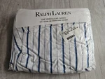 Vintage Nip Lauren Ralph Twin Fitted Sheet Blue & White Stripes Cotton. Fixed Price $129.00.