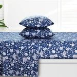 Azores 300 Thread Count Organic Cotton Deep Pocket Bed Sheet Queen, Dark Blue. Fixed Price $109.99.