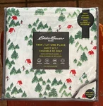 Eddie Bauer Christmas Chalet Skiing Twin Flannel Sheet Set - Cotton. Fixed Price $45.00.