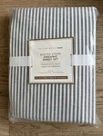 Pottery Barn Teen Boxter Stripe Organic Sheet Set, Twin Lg Gray/white. Fixed Price $80.00.