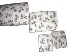 Martha Stewart Whim Bike Lane Bicyles Black Pink Orange (4PC) Queen Sheet Set. Fixed Price $55.20.
