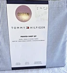 Tommy Hilfiger Queen Sheet Set Blue White Striped 4PC Cotton Blend New. Fixed Price $49.99.