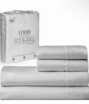 Sgi Bedding Luxury 4 Pcs Egyptian Cotton Sheet Queen 1000 Thread - Light Grey. Fixed Price $76.49.