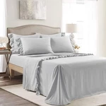 Reyna Ruffle Light Gray Queen Sheet Set Elegant Microfiber Bedding 6 Piece. Fixed Price $84.39.