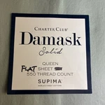 Nwt $80 Charter Club Damask Q 100% Supima 550TC Moss Flat Sheet Celadon Green. Fixed Price $25.99.