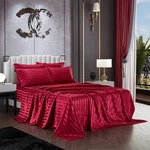 Aimay 6 Piece Satin Italian Style Bed Sheet Set Deep Pocket Stripes Super Sof.... Fixed Price $48.82.