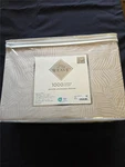 #= Art Of The Weave Sheet Set 1000 Tc King Tan Woven Jacquard Design Oeko Tex. Fixed Price $57.59.