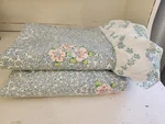 Vintage Barbara Brody Martex Twin Sheet Set Flat Fitted Blue Floral. Fixed Price $24.00.