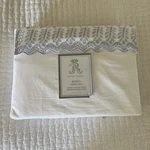 Rachel Ashwell Scalloped Embroidered Blue Eyelet Trim King Sheet Set Cotton. Fixed Price $99.99.