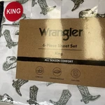 Wrangler 6 Pc Washed Sheet Set King Cowboy Hats Boots New Western Themed P13. Fixed Price $40.00.