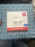 NEW-4PC Mainstays Super Soft Brushed Microfiber Bed Sheet Set- Blue/full. Fixed Price $12.99.