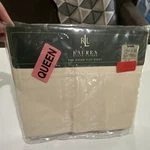 Lauren Ralph Queen Flat Sheet Beige Solid 100% Cotton 94X102 In. Fixed Price $26.00.