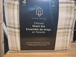 Hometrends Aberdeen Plaid 4 Piece 100% Cotton Double Size Flannel Sheet Set New. Fixed Price $34.99.