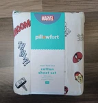 Pillowfort Twin Size Super Hero Face Kids' Sheet Set - The Marvel Collection. Fixed Price $40.00.