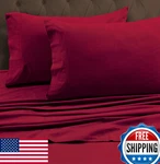 Tribeca Living King Luxury Solid Flannel Generous Size Flat Sheet, Deep Red. Fixed Price $81.15.