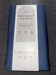 Threshold Twin Xl Size 400 Thread Count Performance Flat Sheet - Metallic Blue. Fixed Price $13.00.